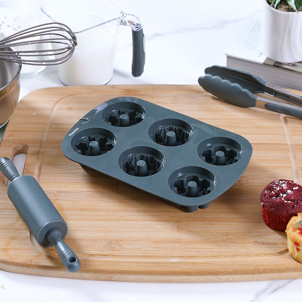 BAKE MAGIC 6 CUPS CAKE SILICONE MOULD_ 16551